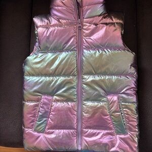 5T Kids Iridescent Puffer Vest - Pink/Green